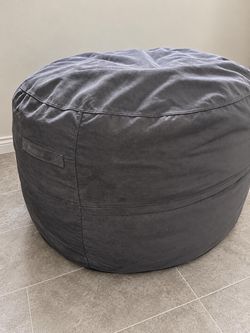 Bean Bag Chair 3Ft Luxurious Velvet Ultra Soft Fur with High Rebound Memory Foam Bean Bag Chairs for Adults Plush Lazy Sofa with Fluffy Sponge 3' (Gre