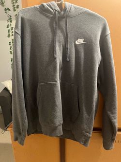 Nike Dark Gray Pullover Hoodie with White Logo