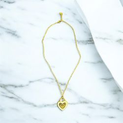 Stainless steel goldtone heart necklace