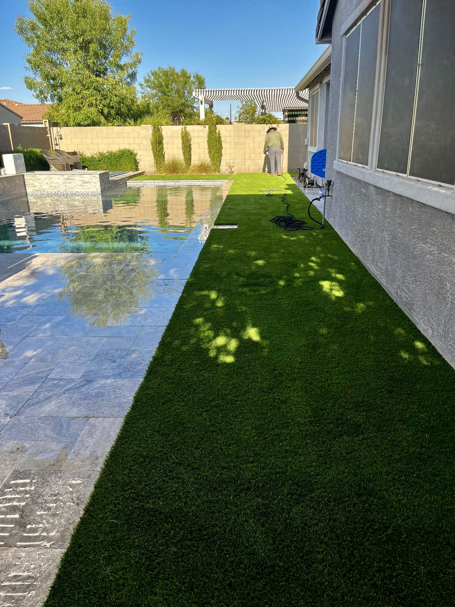 Turf, Pavers, Fire-pits, Putting Greens, BBQs, Wall, Travertine, Full Remodels
