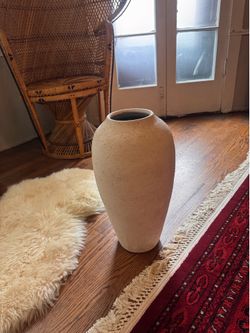 Large Textured White CB2 Vase