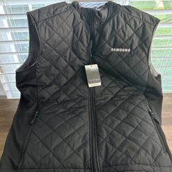 Men's Bubble  Vest XXL, Fleece Lined With Internal Zippered Pouch