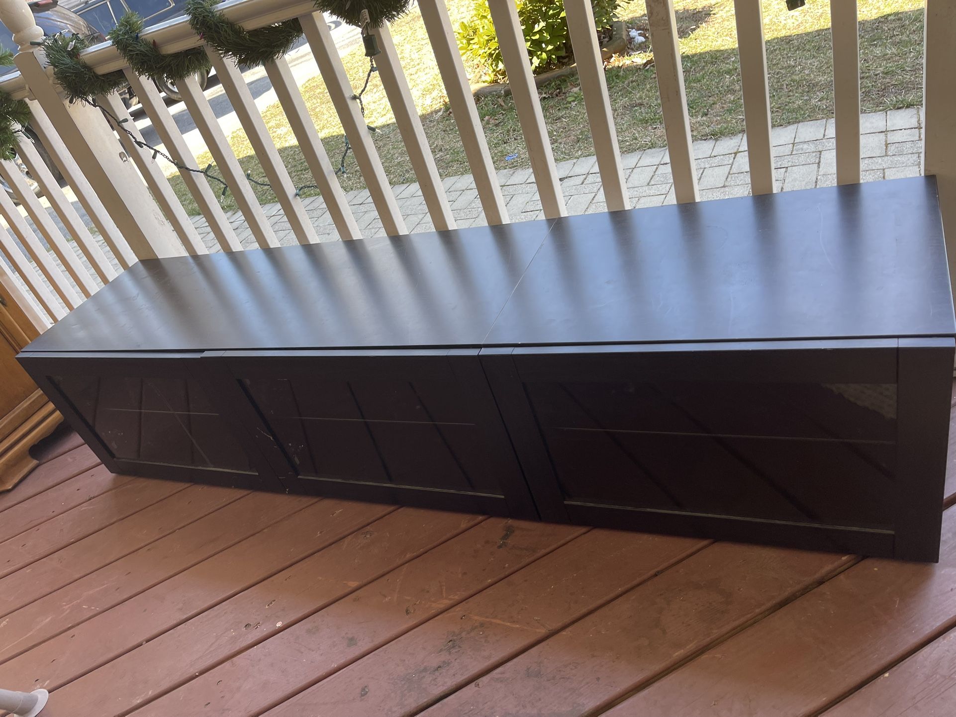  Black Cabinet With Glass Doors 