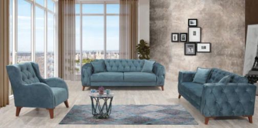 Joza Convertible Living Room Set Blue

