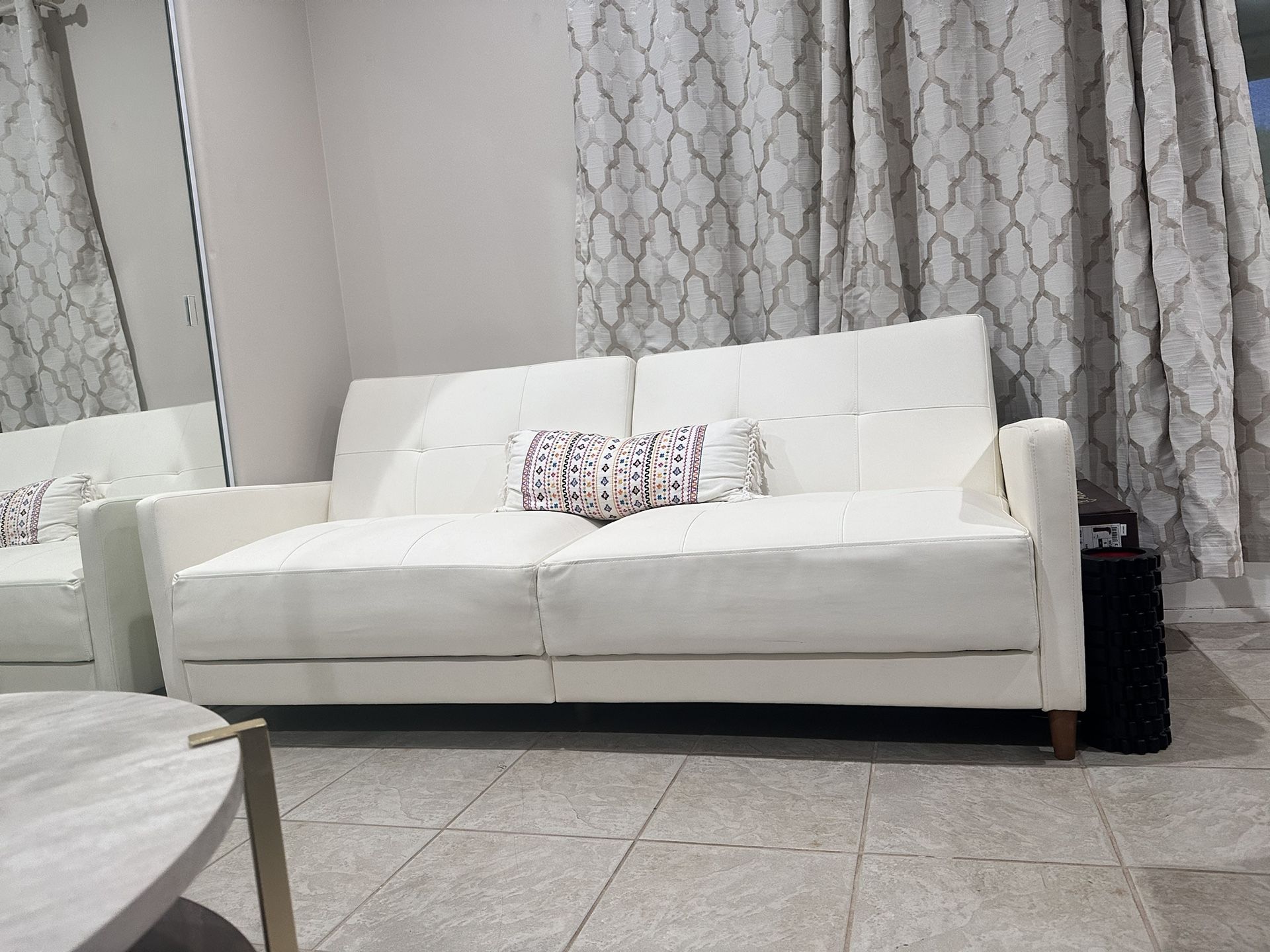 White Futon Sofa