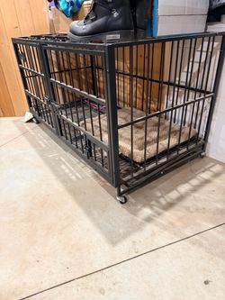 Large Heavy Duty Dog Crate with Wheels
