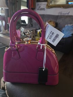 Mini Patent Vegan Leather Dome Handbag