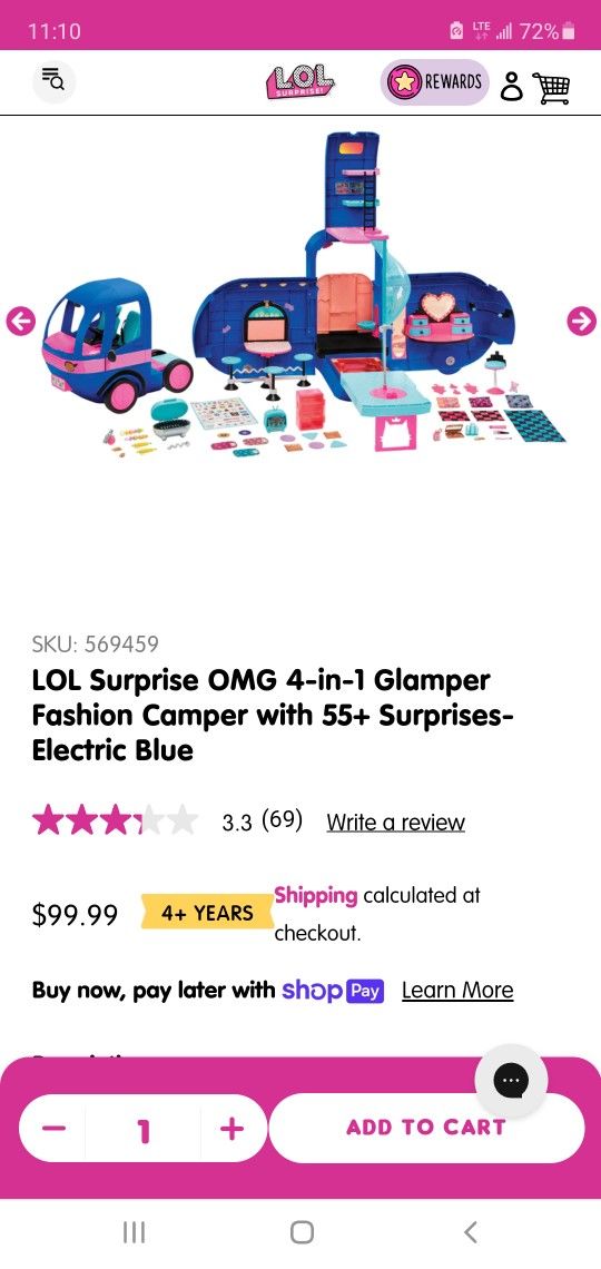New

LOL Surprise OMG 4-in-1 Glamper Fashion Camper with 55+ Surprises toy wagon van camper girls

