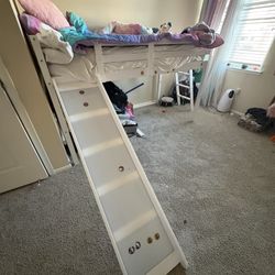 MOVING SALE LITTLE GIRLS BED WITH SLIDE AND LADDER