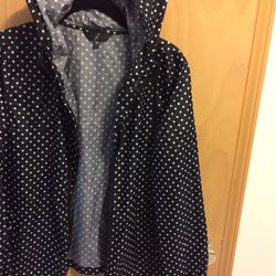  polka dot Black Windbreaker