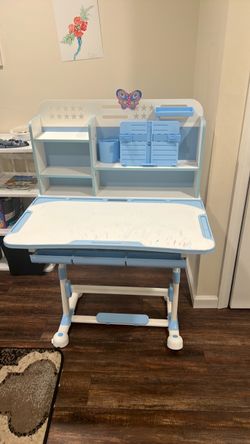 PAPABA Kids Desk and Chair set 3+ (Blue)