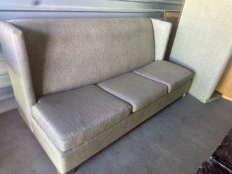 High-Back Gray Fabric Three-Seat Sofa bed