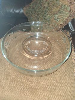Clear Glass Chip and Dip Serving Platter