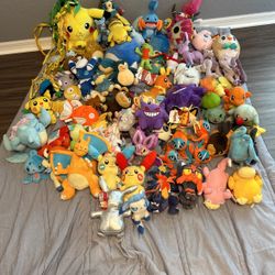 Collection Of Pokémon plushies