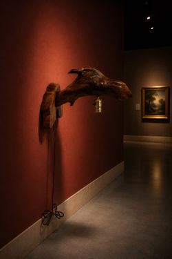 Vintagew Hand-Carved Driftwood Horse Head Wall Sconce Lamp