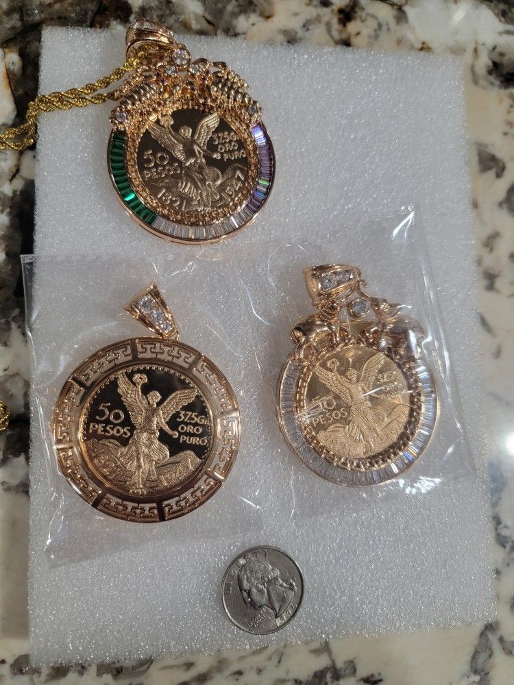 Pendant Gold Plated Ce Tenario Moneda Pendante