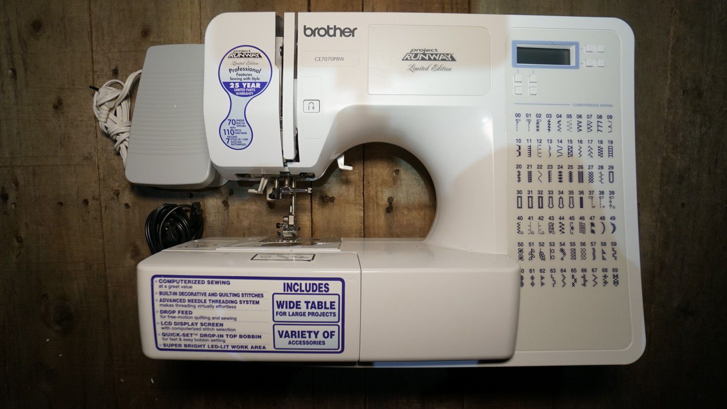 Brother Sewing Machine - Computerized - Project Runway Model CE7070PRW