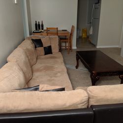 Beautiful Suede Sectional Couch