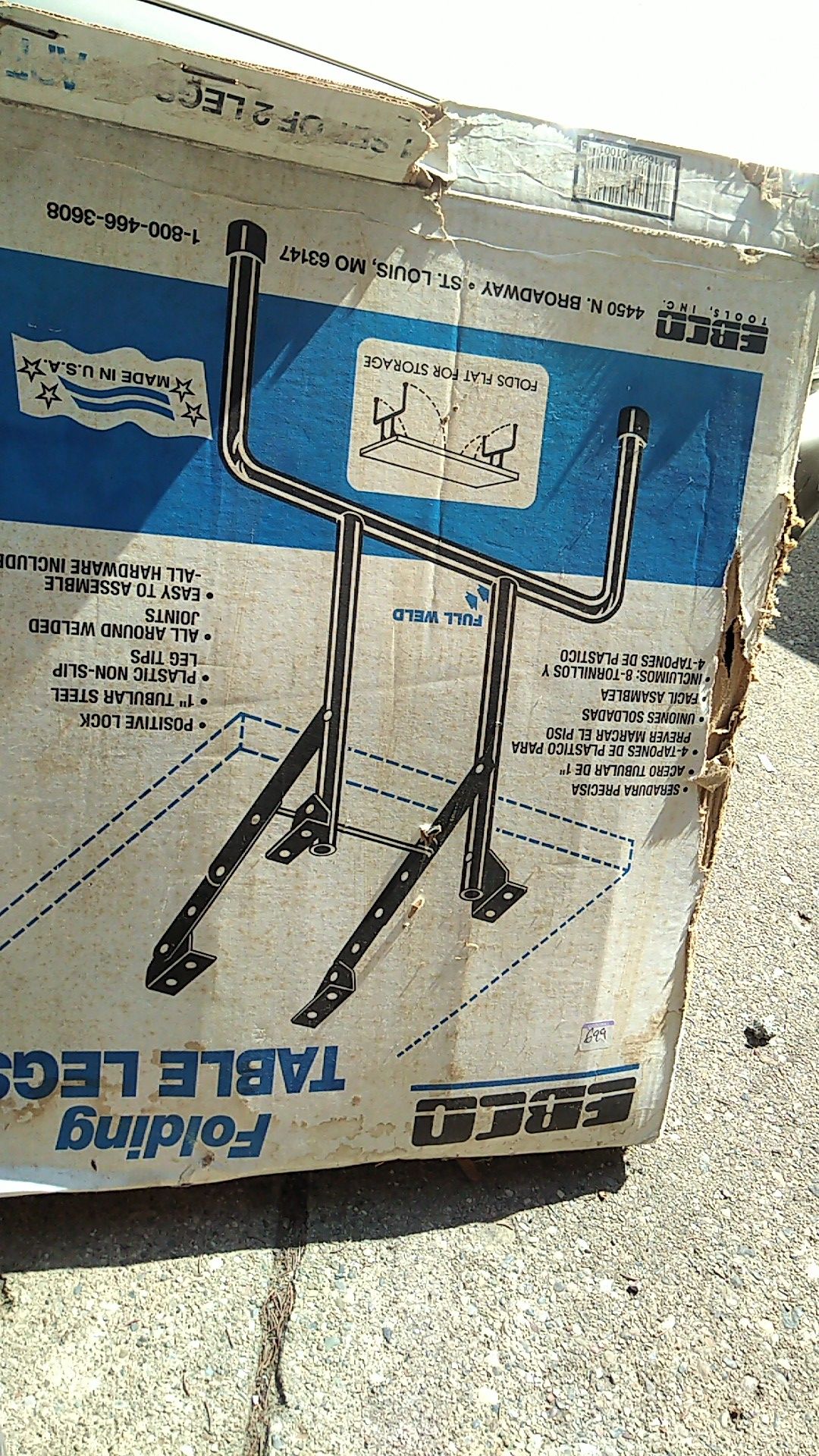 Folding table legs