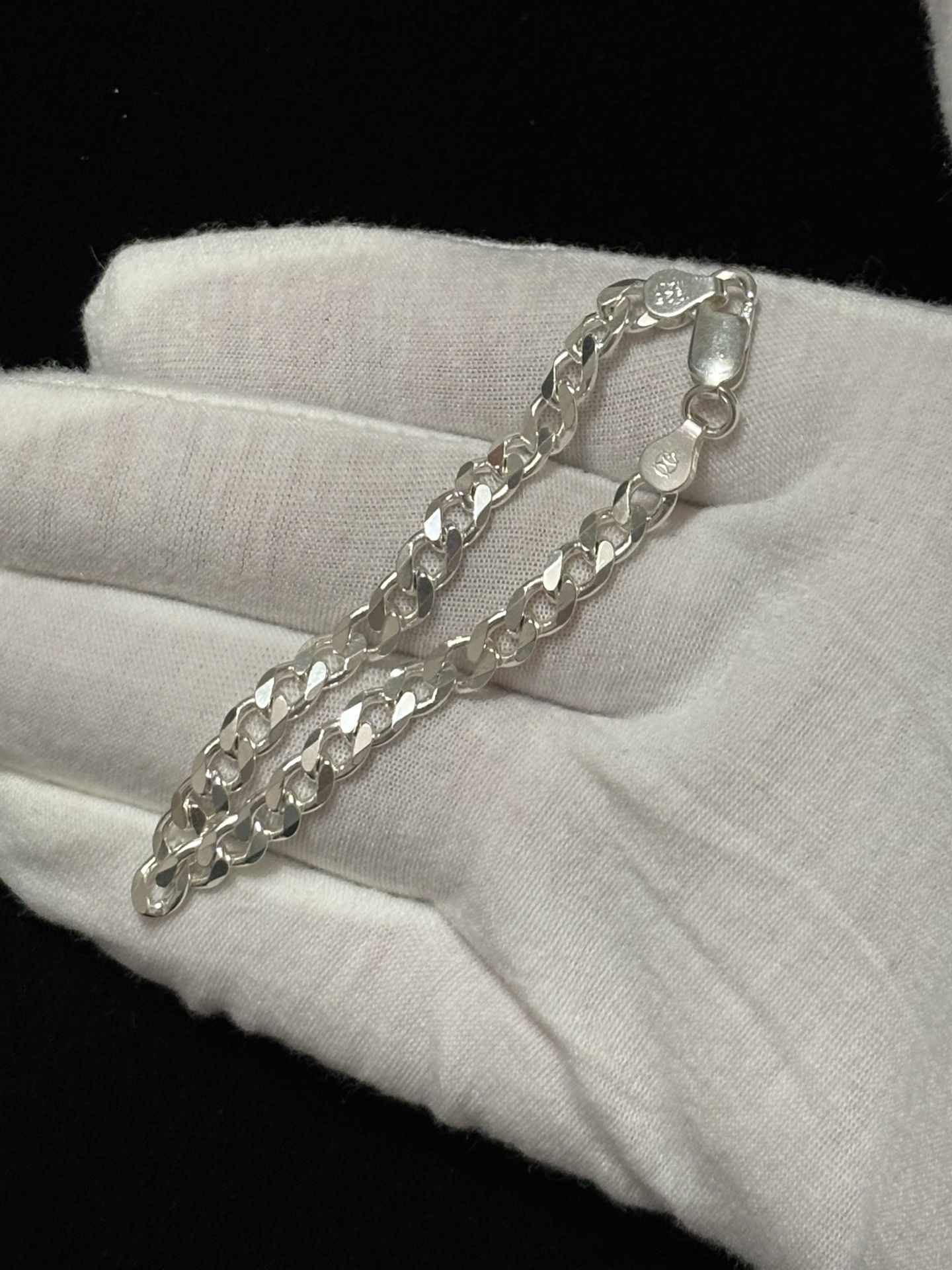 925 Sterling Silver 5mm Cuban Bracelet 7”