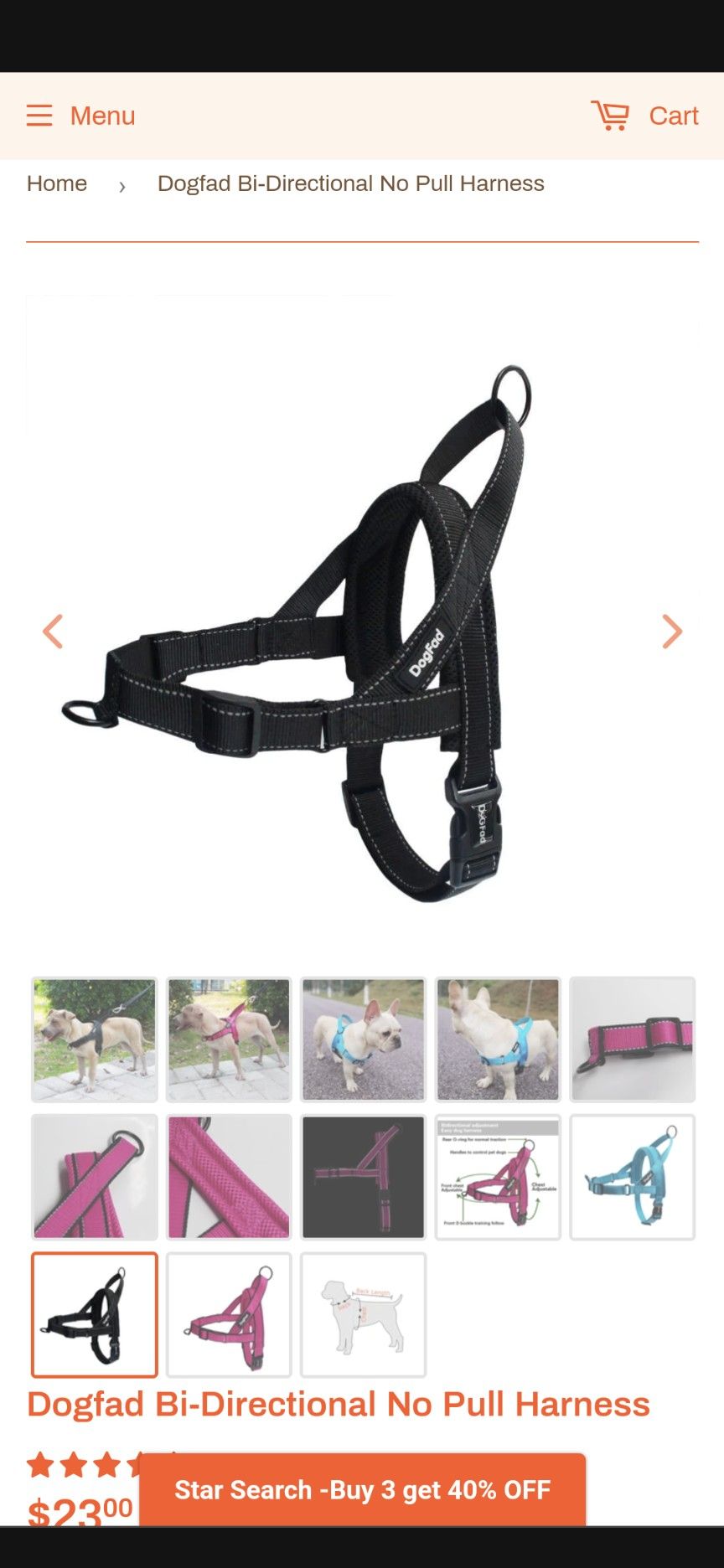 Pink XL Dog Harness, $6, New