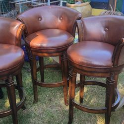 Set of 3 Counter Height Swivel Barstools Chairs