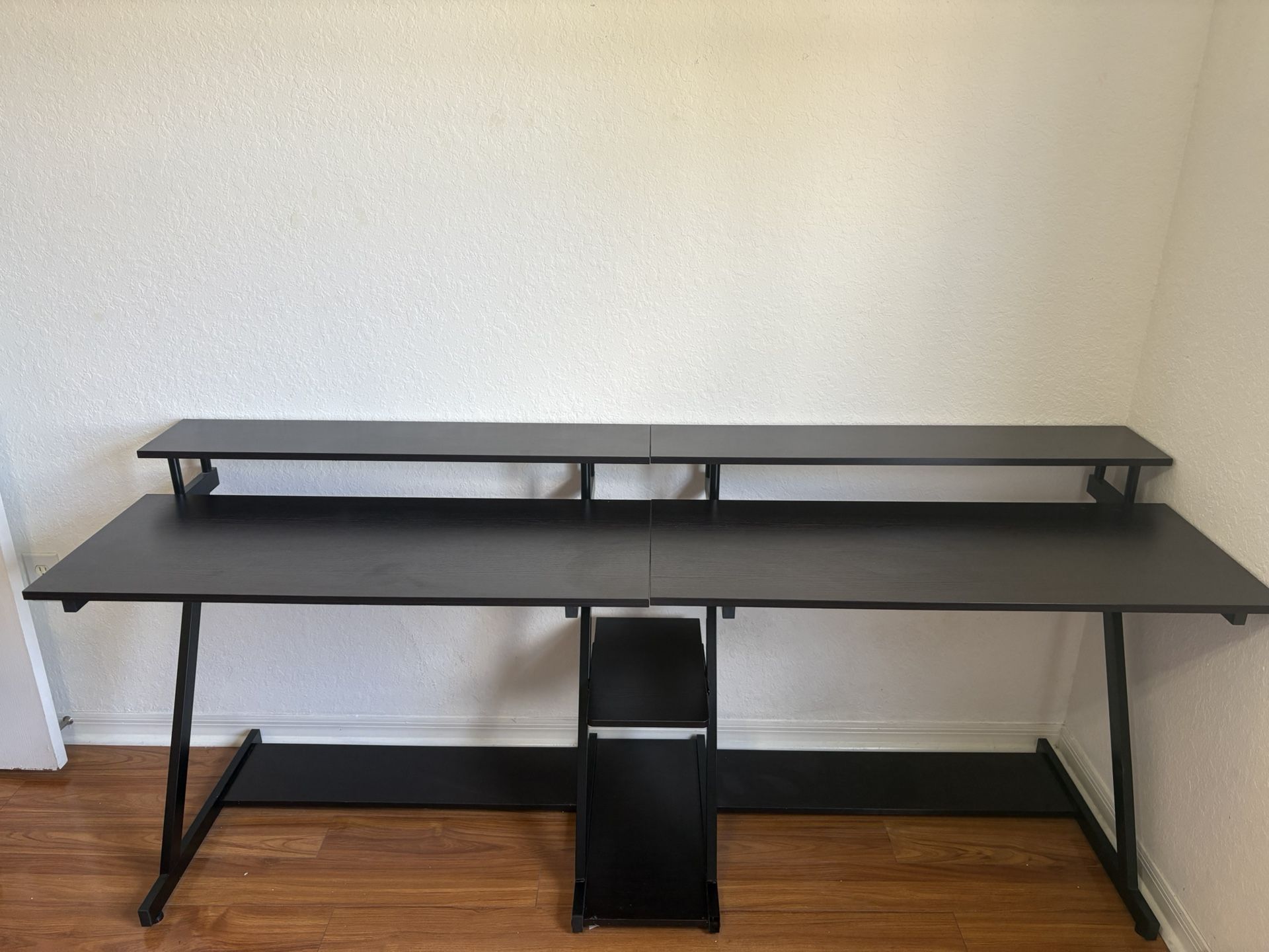 Double Sided Black Wood Desk