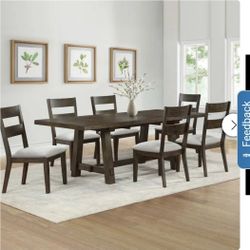 New Costco Dining Set

Brinley 7-piece Dining Table Set
New on Box
Rubberwood and Poplar Solids with Ash Veneers
Hand-Applied, Multi-Step Finish
18-In