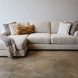 Ivory Sectional with Chaise