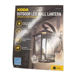Koda Williams Outdoor LED Wall Lantern, Black, New in Box. 15.5 inches