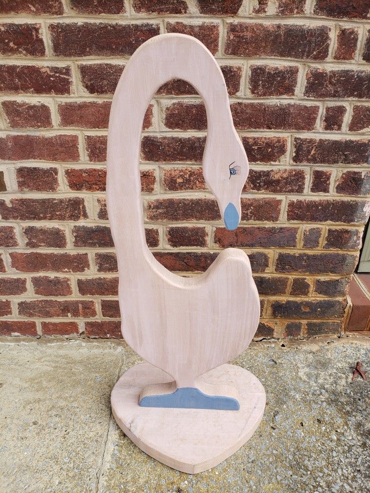 Handmade Wooden Goose Floor Figurine
