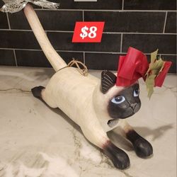 Xmas Wooden Cat Bird House Drcor