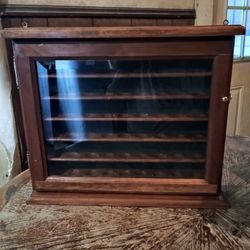 54 Golf Ball Wood/Glass Display Cabinet Wall Rack