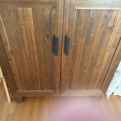 Liquor cabinet all wood by Crate & Barrel