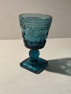 VTG Indiana Colony Blue Parklane Glass Goblet 3.5"