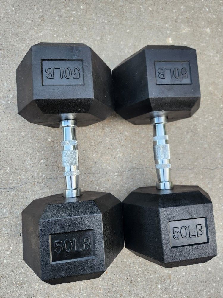 Rubber Hex Dumbbell Pair 50s