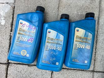Chevron supreme 10W-40 auto car mechanic oil
