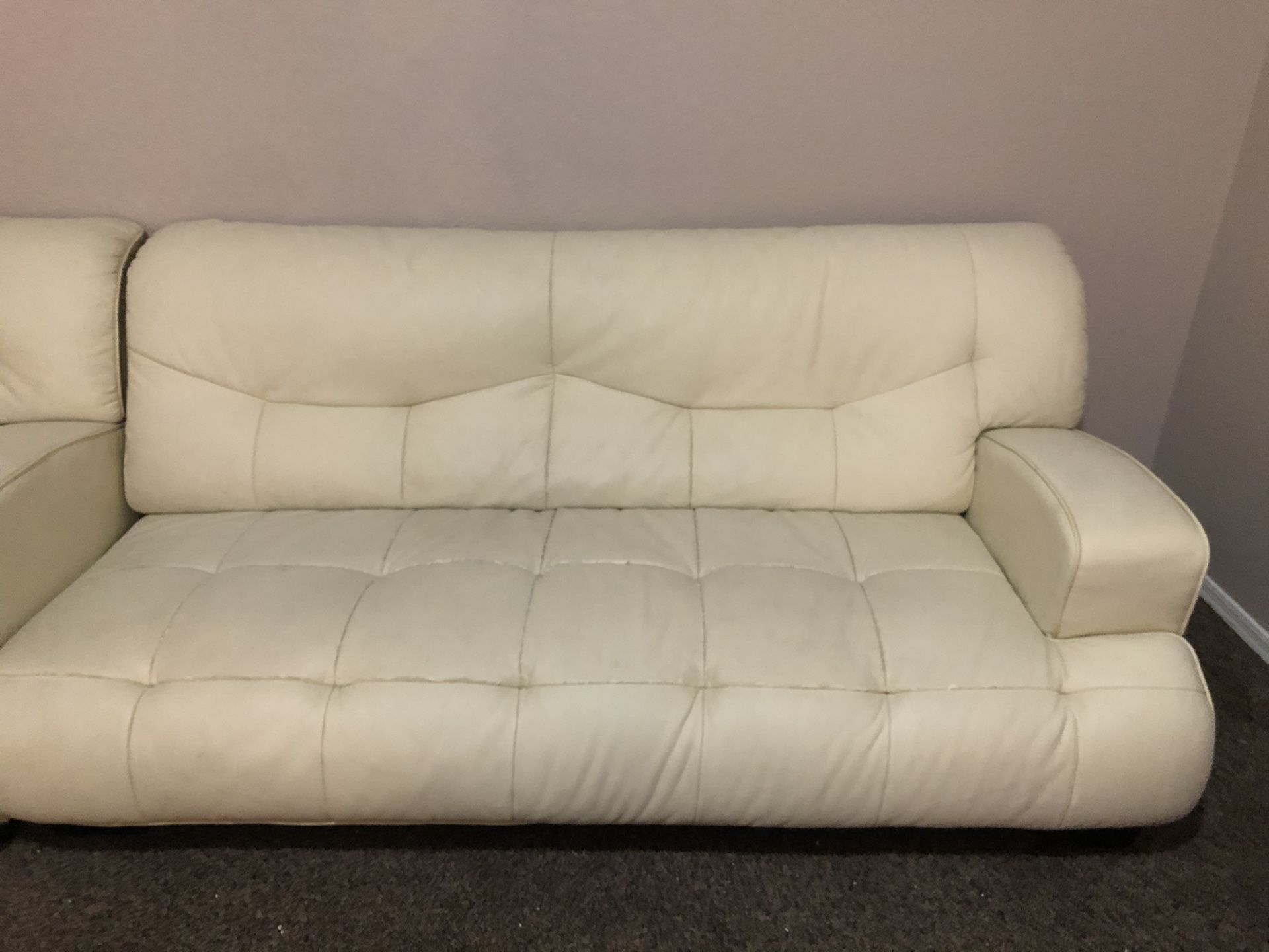 white leather couch set WOW $50
