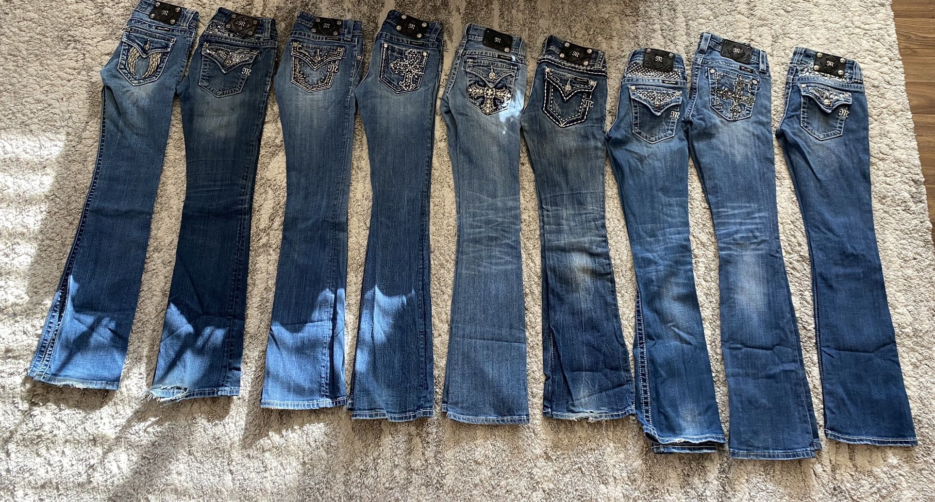 Miss me jeans Lot 9 pairs Size:25 Boot $200 OBO 
