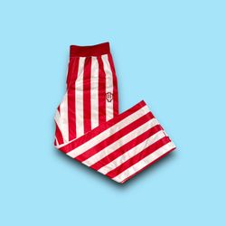 Vintage Adidas Indiana Hoosiers Red White Stripe Snap Away Track Pants Medium 