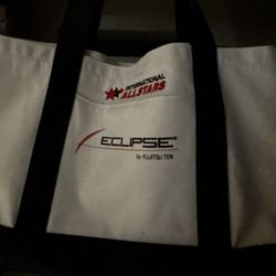 ECLIPSE  WHITE AND BLACK TOTE BEACH BAG 