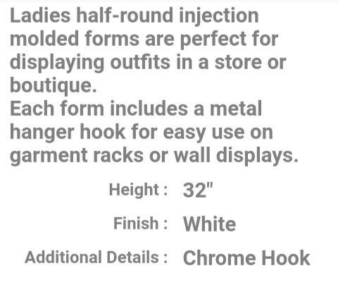 Female Mannequin Clothing Forms Hangers