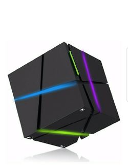 LED Speaker,Portable LED Lighting Speaker Stereo Magic Cube Mini Wireless 4.0 Speaker Microphone for Smartphones iPhone iPad Samsung Tablet Laptop MP3