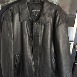 Men’s Black Leather Jacket XXL