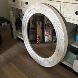 White Round Mirror 