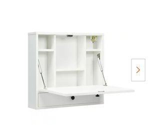 White Wall-Mounted Fold-Out Desk