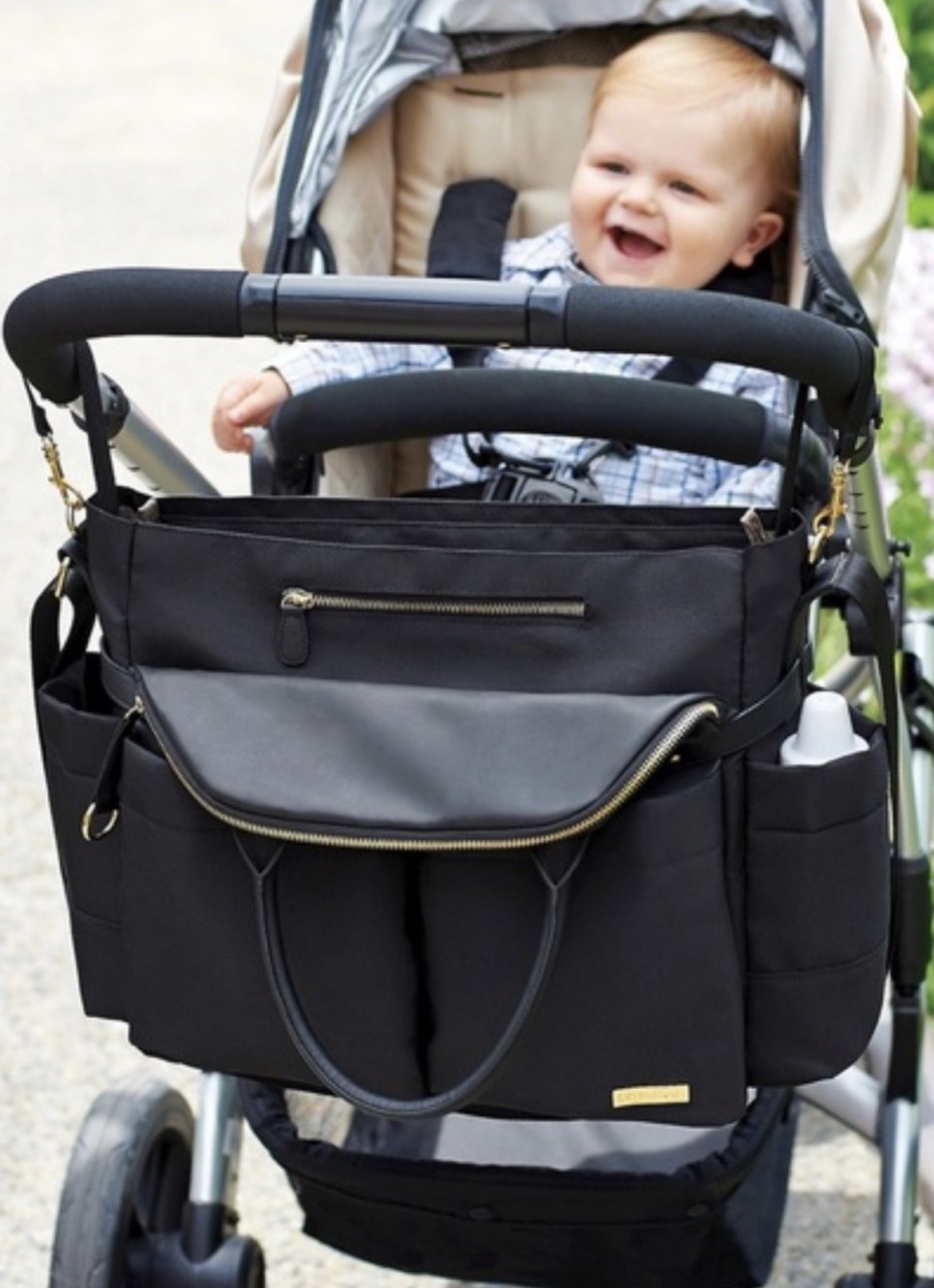 Skip Hop Chelsea 2in1 Downtown Chic Tote Diaper Bag - Black