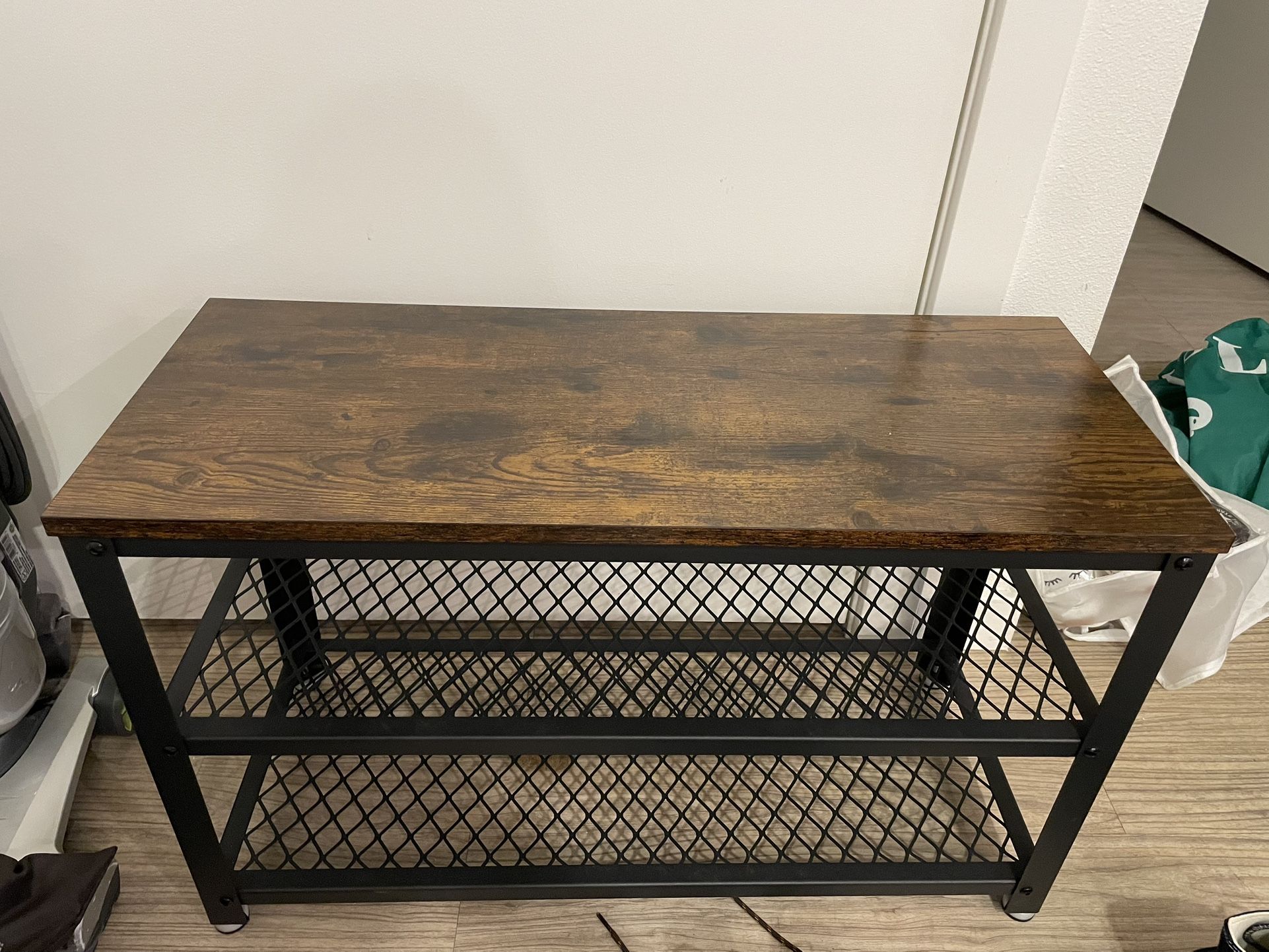 Shoe Rack With Bench (11.8 x 28.7 x 17.7 Inches)