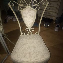 Vintage All Original Heavy Metal Chair Adorable 