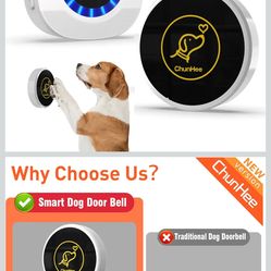 ChunHee Dog Bells to Go Outside, Bells for Dog Training to Go Outside, Dog Door Bell for Dogs to Ring to Go Potty, Dog Bells with Adjustable Volume & 